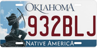 OK license plate 932BLJ