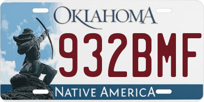 OK license plate 932BMF