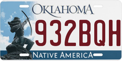 OK license plate 932BQH