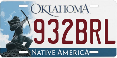 OK license plate 932BRL
