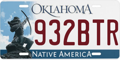 OK license plate 932BTR