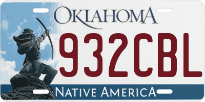 OK license plate 932CBL
