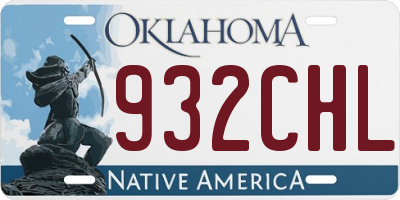 OK license plate 932CHL