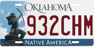 OK license plate 932CHM