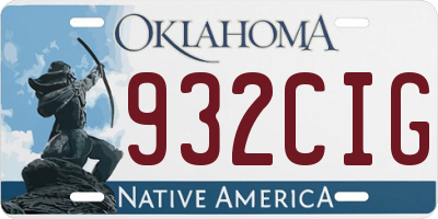 OK license plate 932CIG