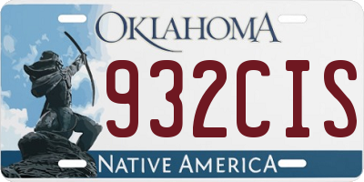 OK license plate 932CIS