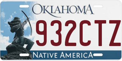 OK license plate 932CTZ