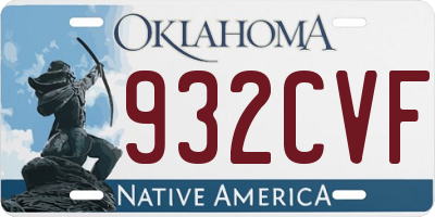 OK license plate 932CVF
