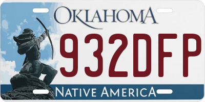 OK license plate 932DFP