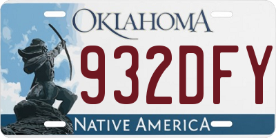 OK license plate 932DFY