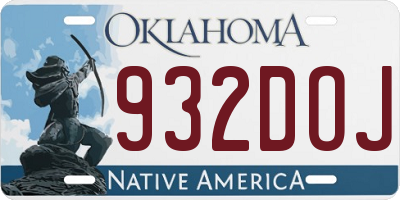 OK license plate 932DOJ