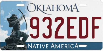 OK license plate 932EDF