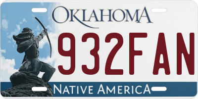 OK license plate 932FAN