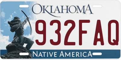 OK license plate 932FAQ