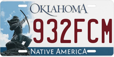 OK license plate 932FCM