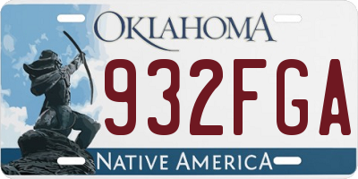 OK license plate 932FGA