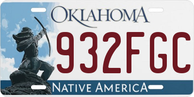 OK license plate 932FGC