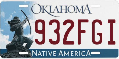 OK license plate 932FGI