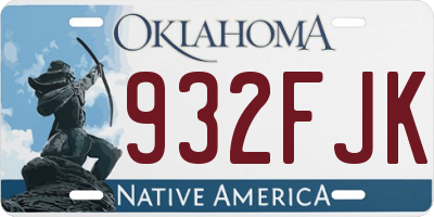 OK license plate 932FJK
