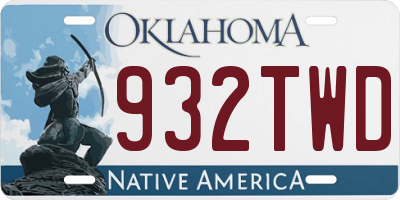 OK license plate 932TWD