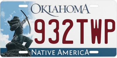 OK license plate 932TWP
