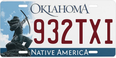 OK license plate 932TXI