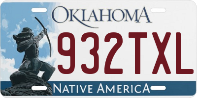 OK license plate 932TXL
