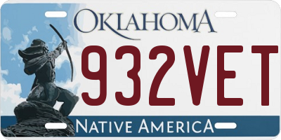 OK license plate 932VET