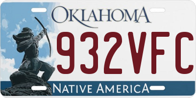 OK license plate 932VFC