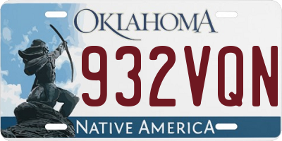 OK license plate 932VQN