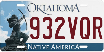 OK license plate 932VQR