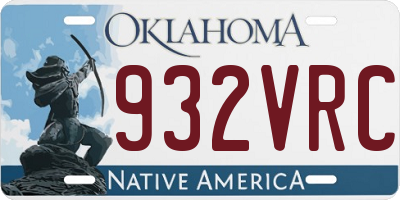 OK license plate 932VRC