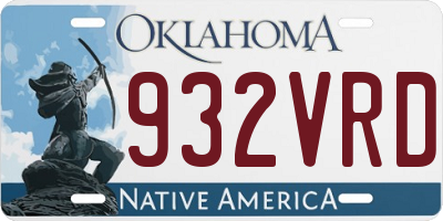 OK license plate 932VRD
