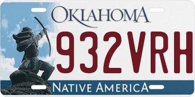 OK license plate 932VRH