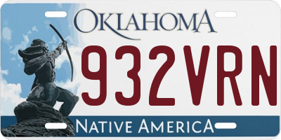 OK license plate 932VRN