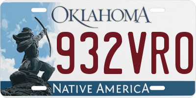 OK license plate 932VRO
