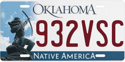 OK license plate 932VSC