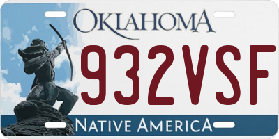 OK license plate 932VSF