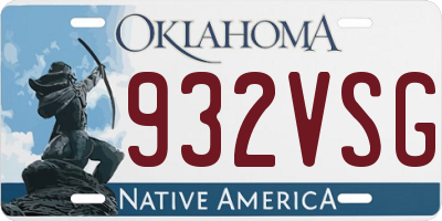 OK license plate 932VSG