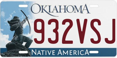 OK license plate 932VSJ