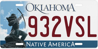OK license plate 932VSL