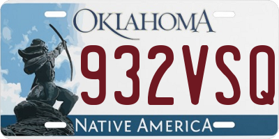 OK license plate 932VSQ