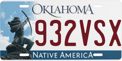 OK license plate 932VSX