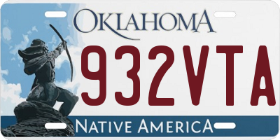 OK license plate 932VTA