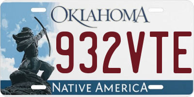 OK license plate 932VTE