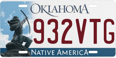 OK license plate 932VTG