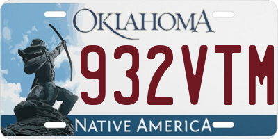 OK license plate 932VTM