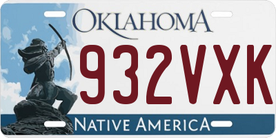 OK license plate 932VXK