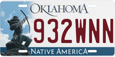 OK license plate 932WNN