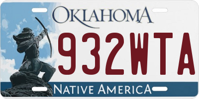 OK license plate 932WTA